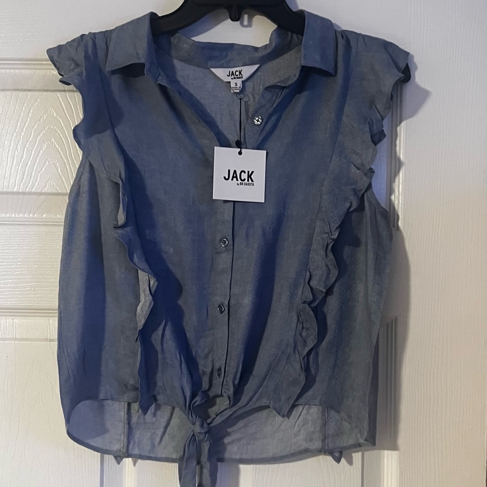 Jack by BB Dakota Blouse blue sz small newt